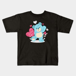 Bear With Heart Valentines Day Kids T-Shirt